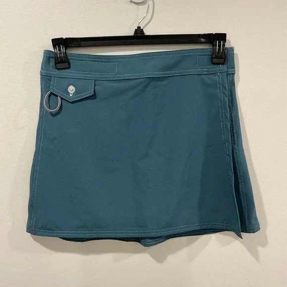Birdwell Britches Skirt Women's Medium Blue Wrap Swim Cover Up California NEW - Picture 1 of 4